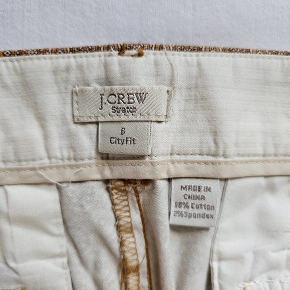 J. Crew City Fit Stretch Abstract Pattern Office Chino Slim Fit Trousers Size 6 - Picture 6 of 6